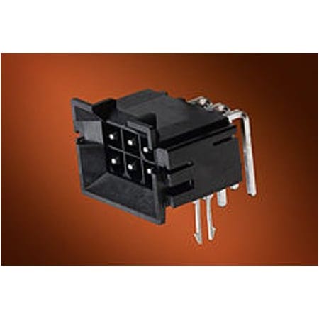 Molex Board Connector, 4 Contact(S), 2 Row(S), Male, Right Angle, 0.165 Inch Pitch, Solder Terminal, 438100331